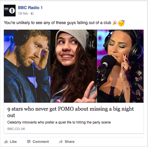 BBC Radio 1 Facebook Post