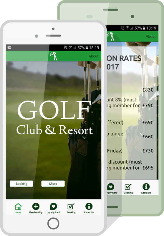Golf Club App Mockup